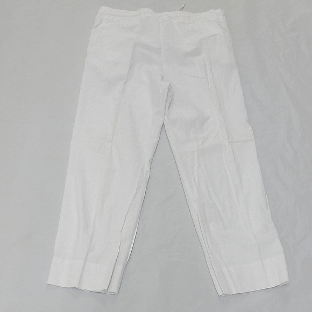 White Joggers with Relaxed Fit Soft Fabric Bohemian Hidden Hook & Zipper Fly EUC - Picture 9 of 9